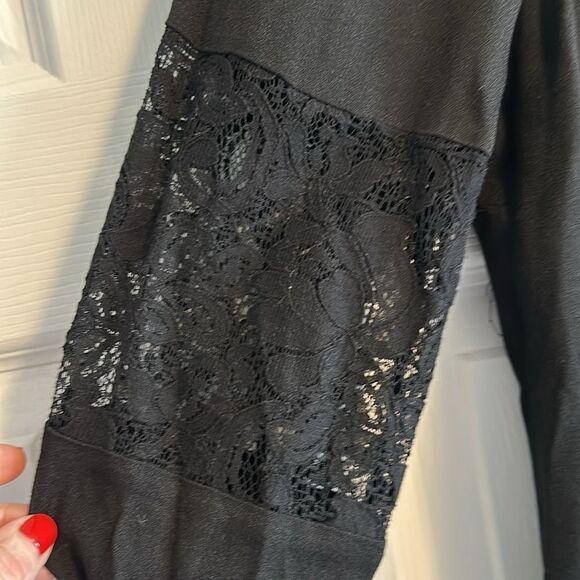 Joie Black Long Sleeve with Lace Blouse - Picture 4 of 6
